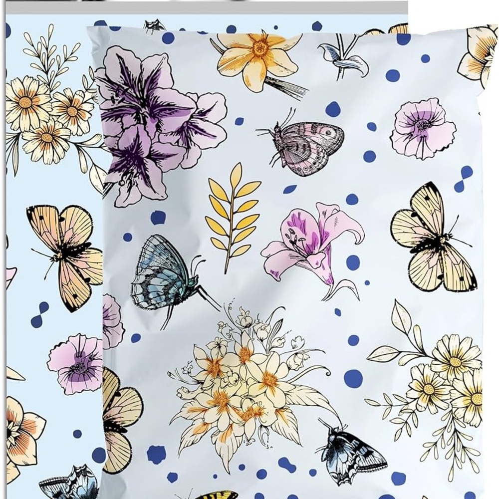 20 Poly Mailer Value Pack- Floral & Butterfly Pattern (6”x9”) Qty 20